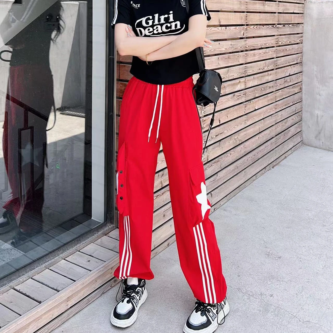 1125款面膜速干印花运动休闲工装裤