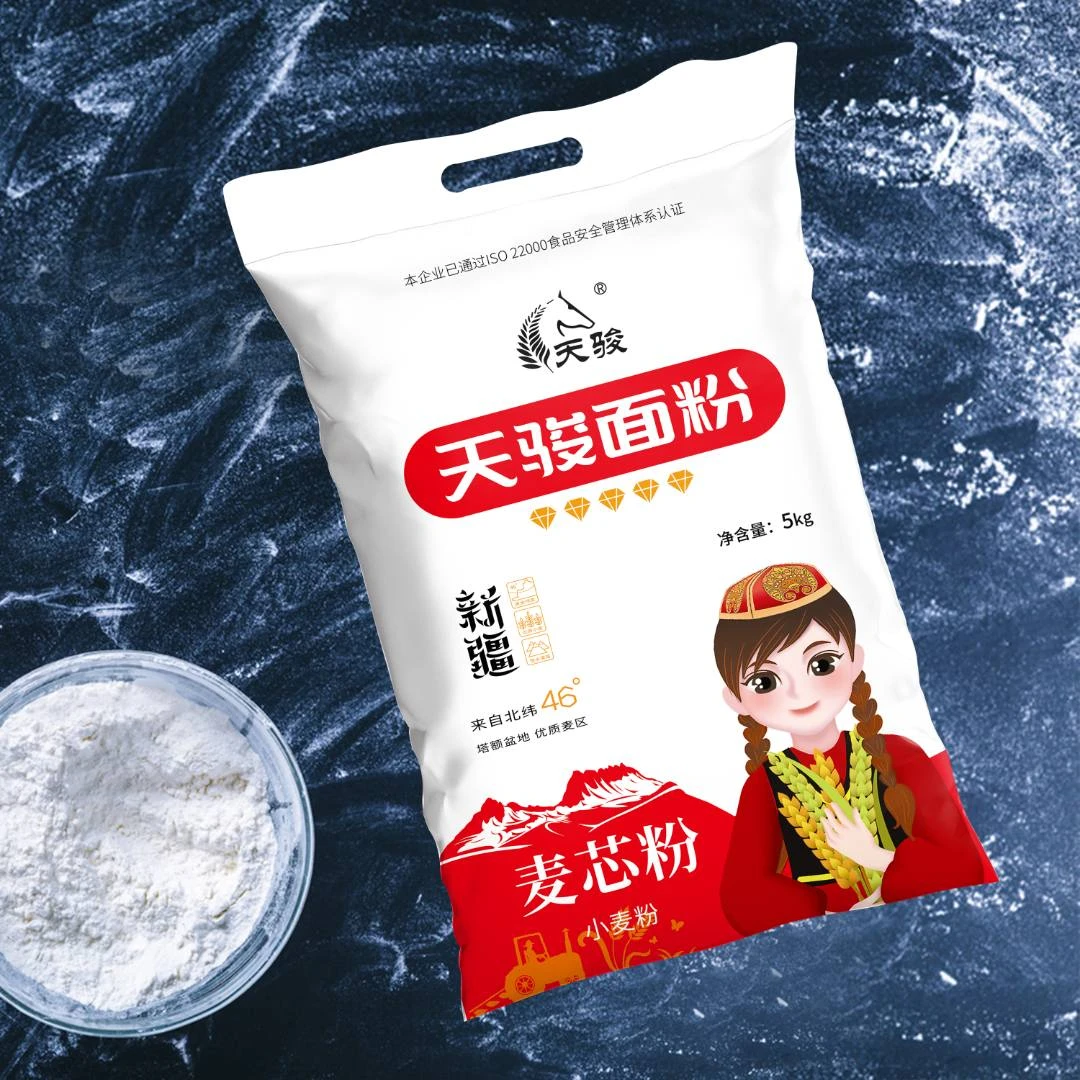 新疆天骏面粉5kg/袋新包装优质小麦粉劲道麦香味麦芯粉
