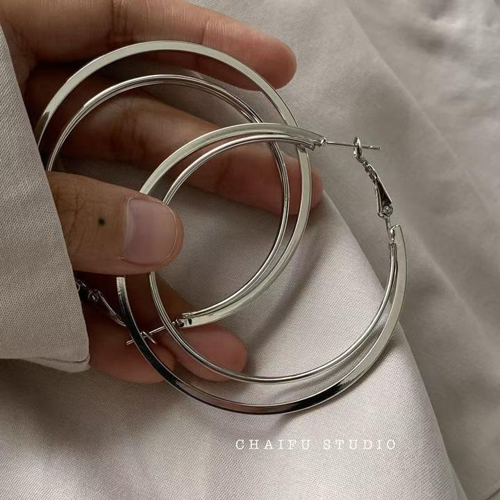 钛钢耳饰 几何交叉耳圈轻奢气质百搭2024年新款耳饰网红同款潮X