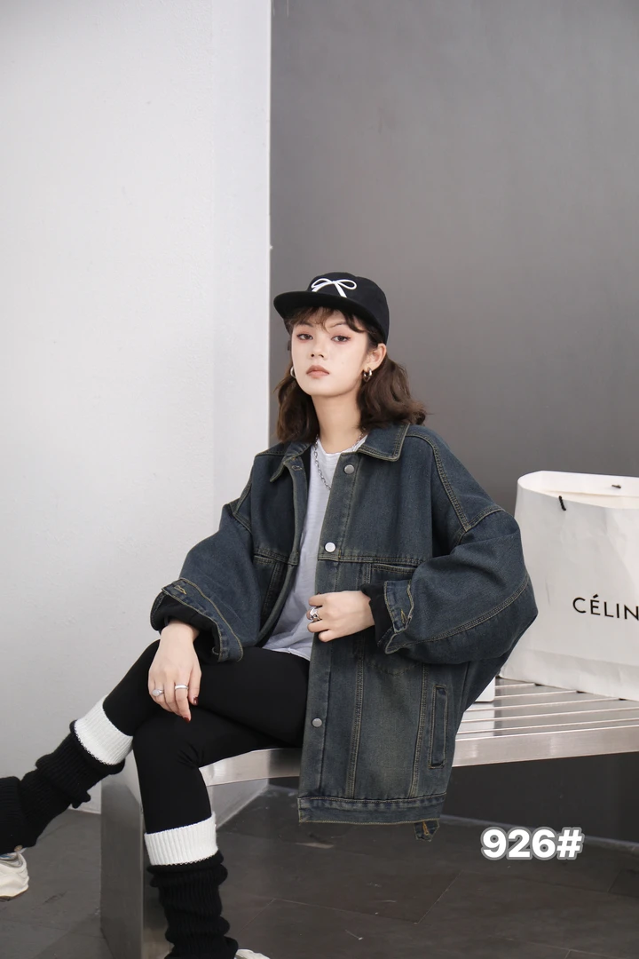 欢欢推荐926加绒加厚牛仔外套女秋冬新款韩范宽松港风外套