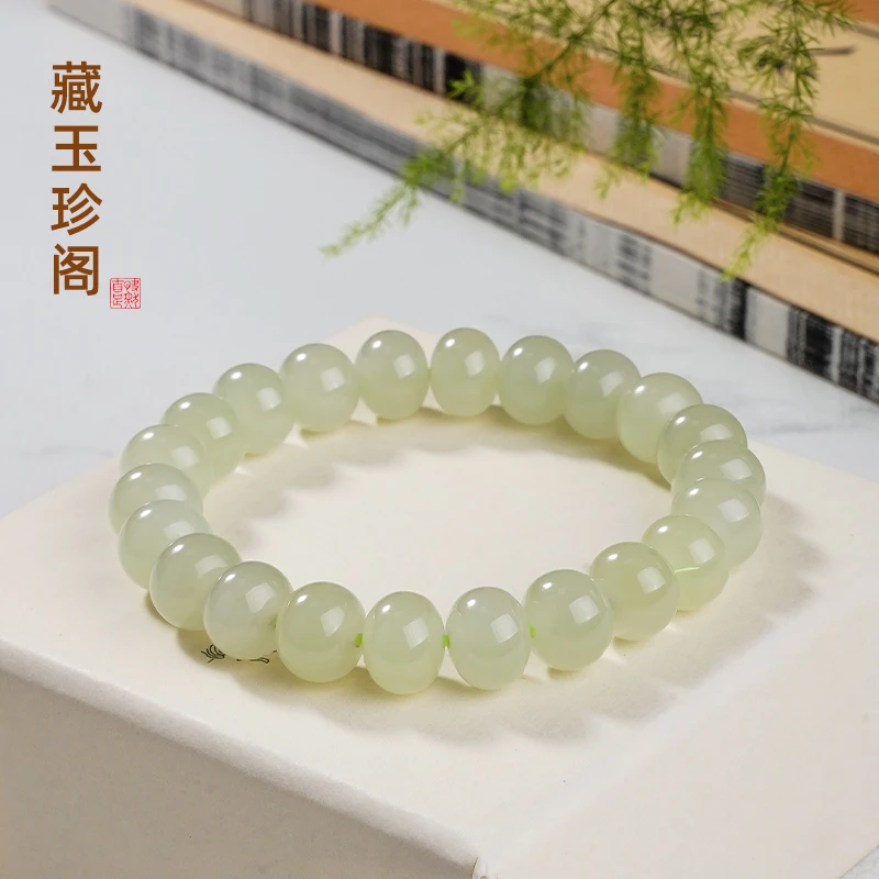 天然和田玉晴水算盘珠手串女时尚单圈冰透简约多样性发一.