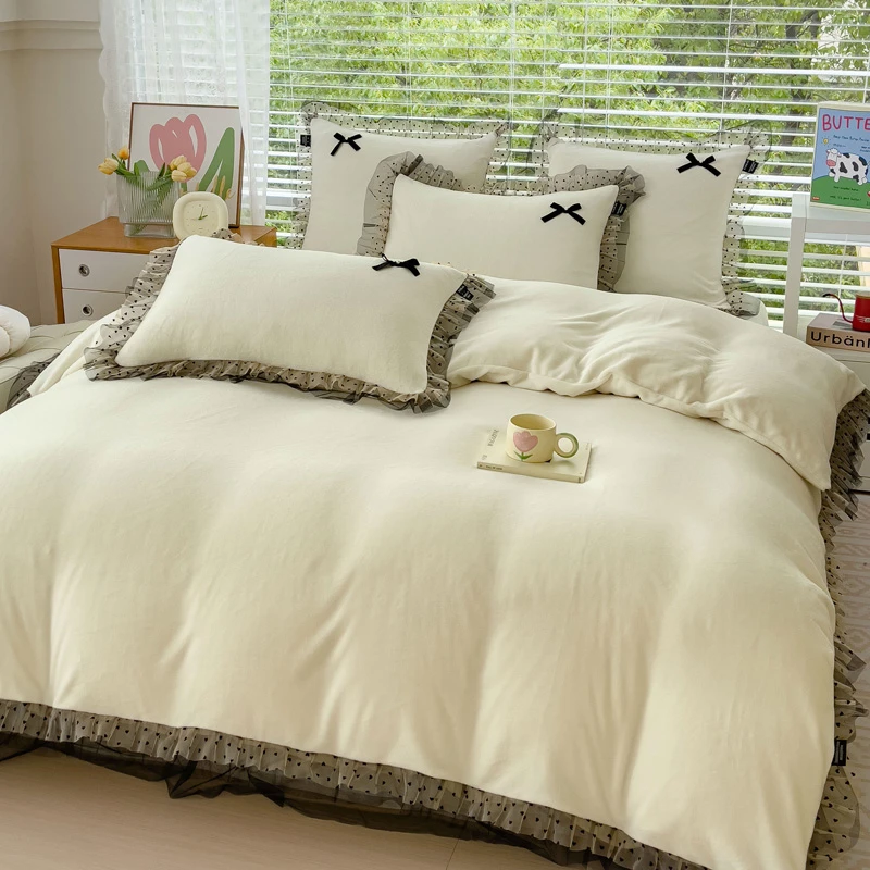 优好 冬季新品高端加厚全消光牛奶绒床上用品四件套  -K小姐