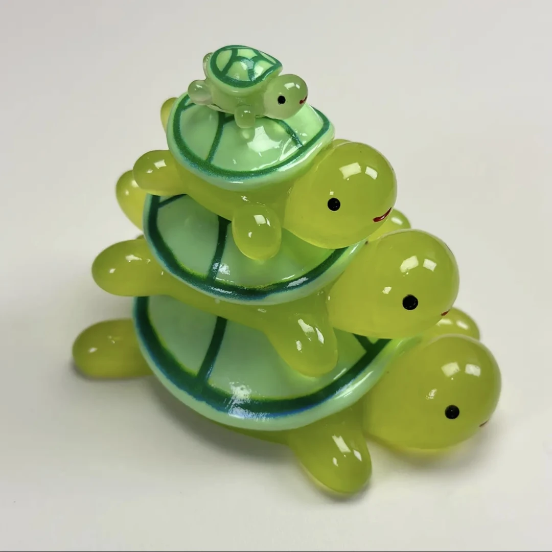 夜光龟龟四代叠叠乐树脂可爱微景观夜光创意手工戏水diy摆件玩具