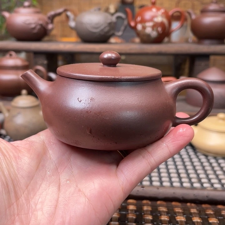 紫砂茶壶宜兴原矿紫砂手工制120