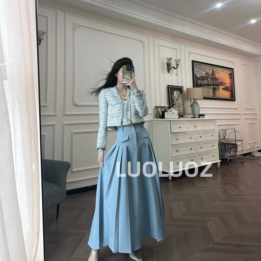 【现货】LUOLUOZ【梦之磁场】秋季轻奢短外套＋半身长裙两件套JF340