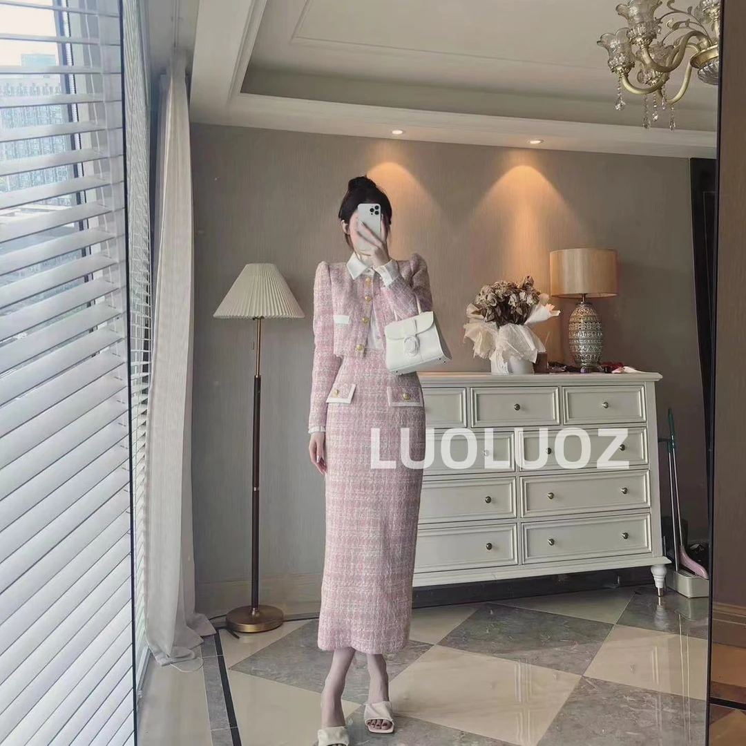 【现货】LUOLUOZ【日落公园】气质名媛高级感外套半身裙两件套L053