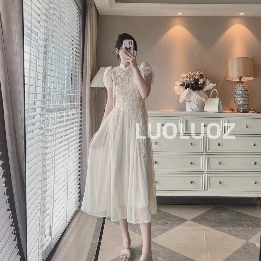 【现货】LUOLUOZ【江南雨】新中式国风气质优雅长裙假两件A9205