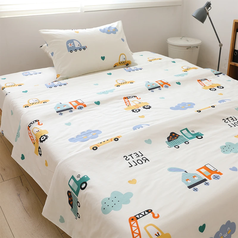 小汽车床单单件全棉春四季加厚卡通儿童学生宿舍单人可配三四件套