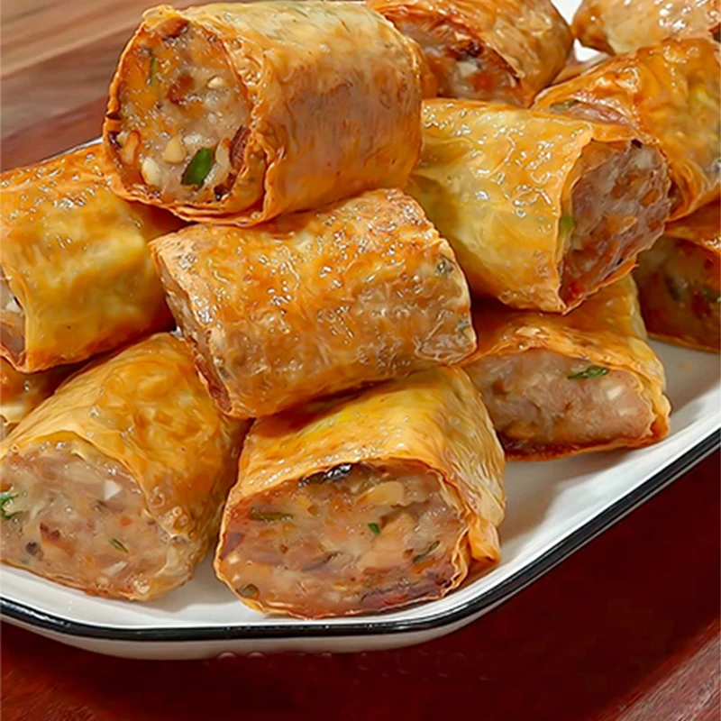 广东潮汕粿肉半成品果肉条炸肉卷腐皮小吃美食马蹄猪肉卷特产商用