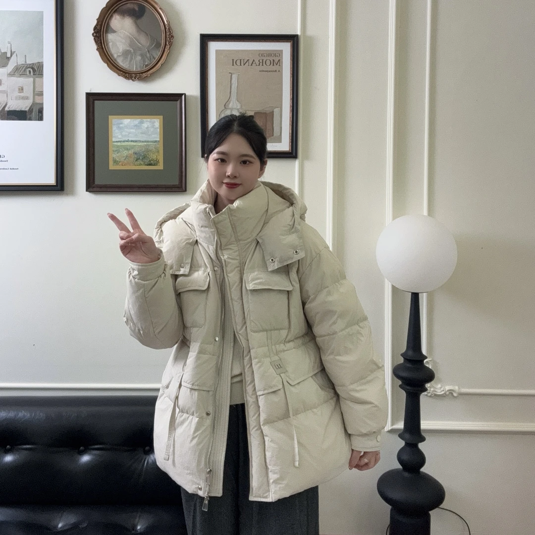 2024新款柚薰‘’三星90白鸭绒‘’中长款‘’安心羽绒服981