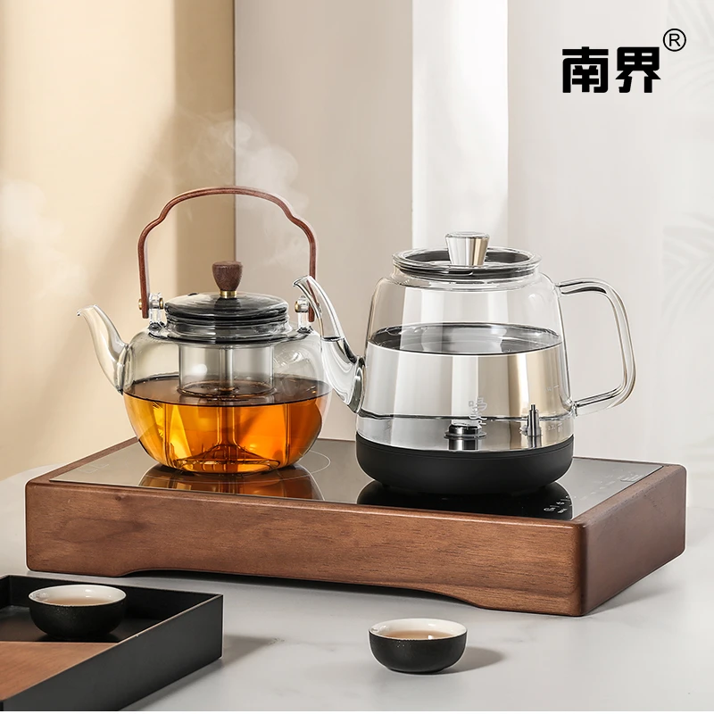 鸣盏全自动底部上水烧水壶泡茶专用电陶炉煮茶家用嵌入式茶桌一体