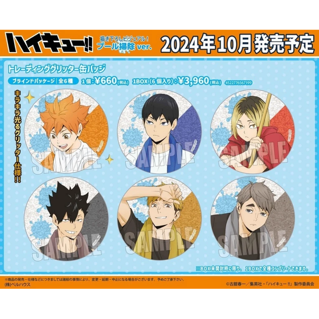 【拆包】排球少年泳池清洁打扫闪吧唧徽章 正版日谷盲盒