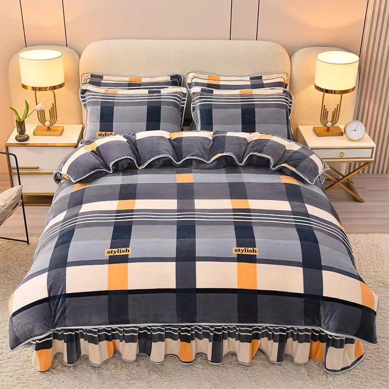 2023新款8-9斤重加厚直播爆款牛奶绒四件套家纺床上用品