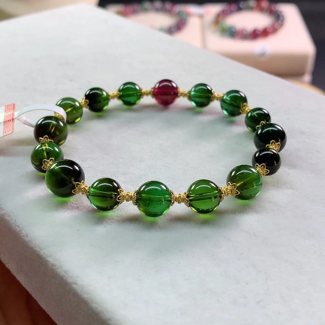 【闪购商品】碧玺手链未镶嵌碧玺全绿单圈