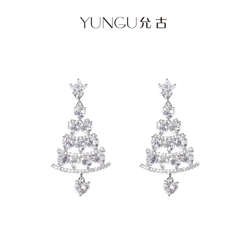 925银耳饰 品牌圣诞耳钉2023新款小众设计感耳坠耳饰