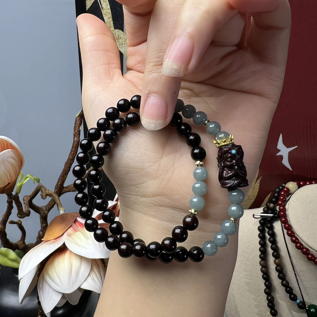 小叶紫檀扎基双圈手串