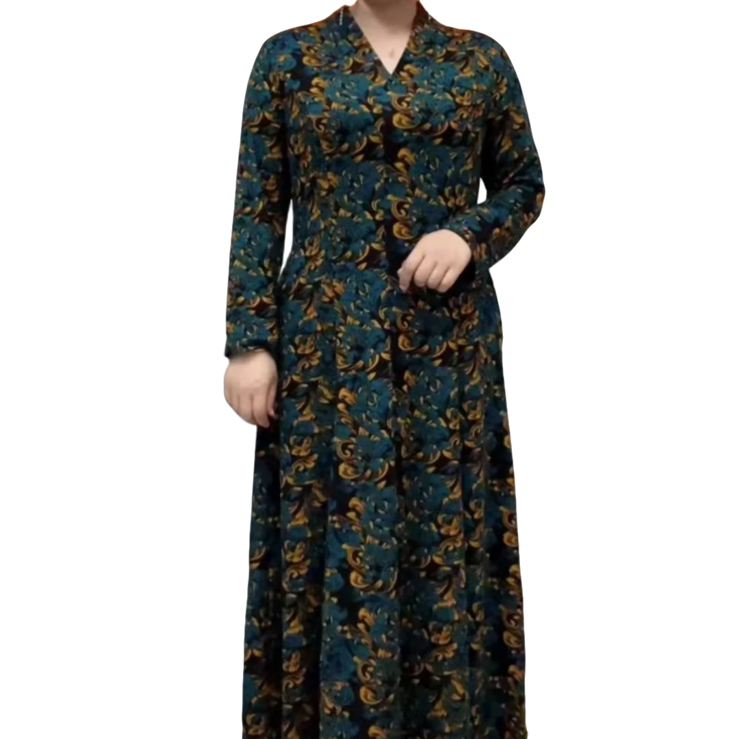 秋冬新款长袖气质时尚显瘦中长款连衣裙  （裙长120左右）