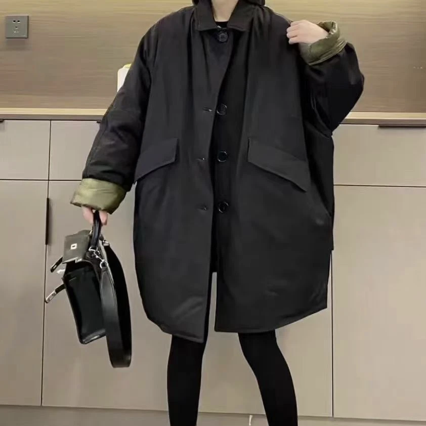 新款慵懒风廓形韩版宽松羽绒外套5811