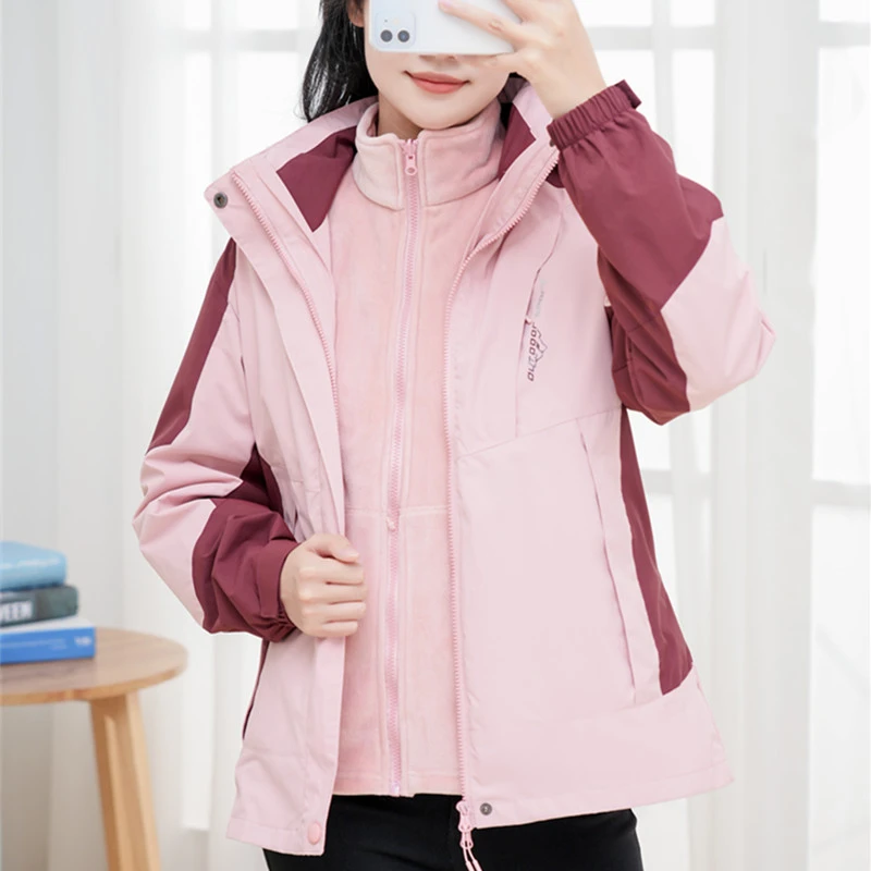 户外冲锋衣女三合一可拆卸2023新款潮牌防风防水秋冬季男夹克外套