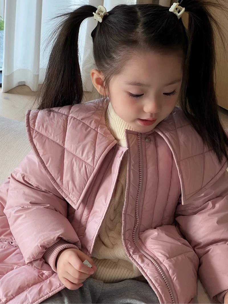 米家中长款大翻领羽绒服女童