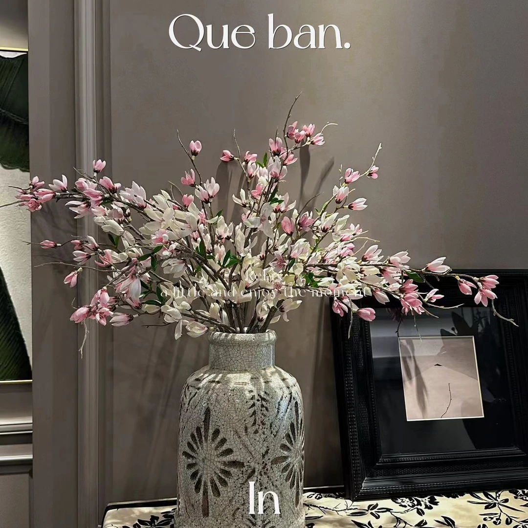 掬涵高档仿真玉兰花客厅餐桌装饰假花摆件摆设插花婚庆花卉