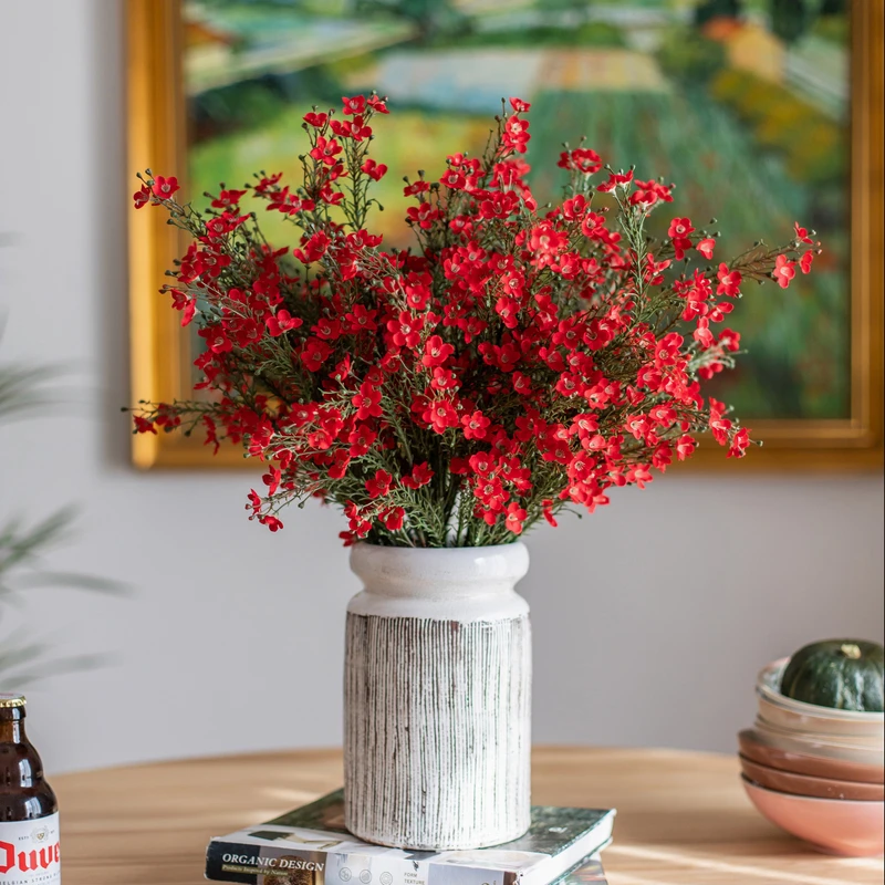 掬涵清新澳梅仿真花假花摆件田园风梅花干花客厅餐桌花摆花小碎花