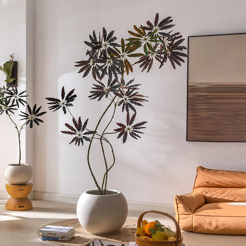 掬涵高端轻奢大型仿真绿植孔雀木客厅摆件仿生假植物落地网红盆栽