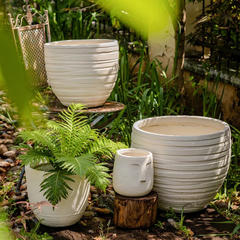 掬涵北欧抽象人物镁泥花盆造型家装客厅玄关摆设绿植盆栽简约花器