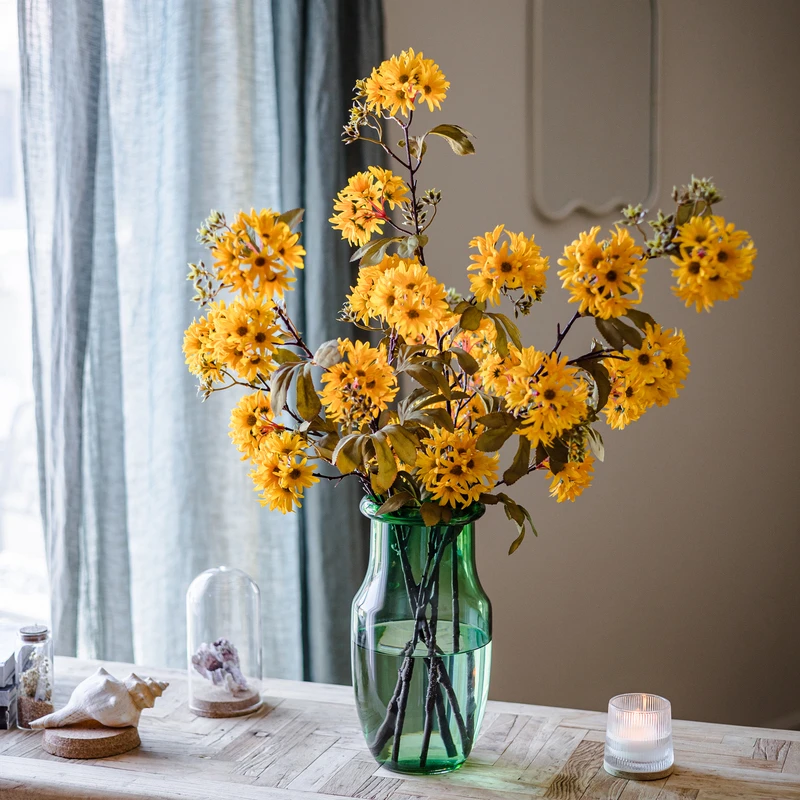掬涵【甄选】小蜜蜂向日葵仿真花假花客厅装饰摆设高级田园野菊花束