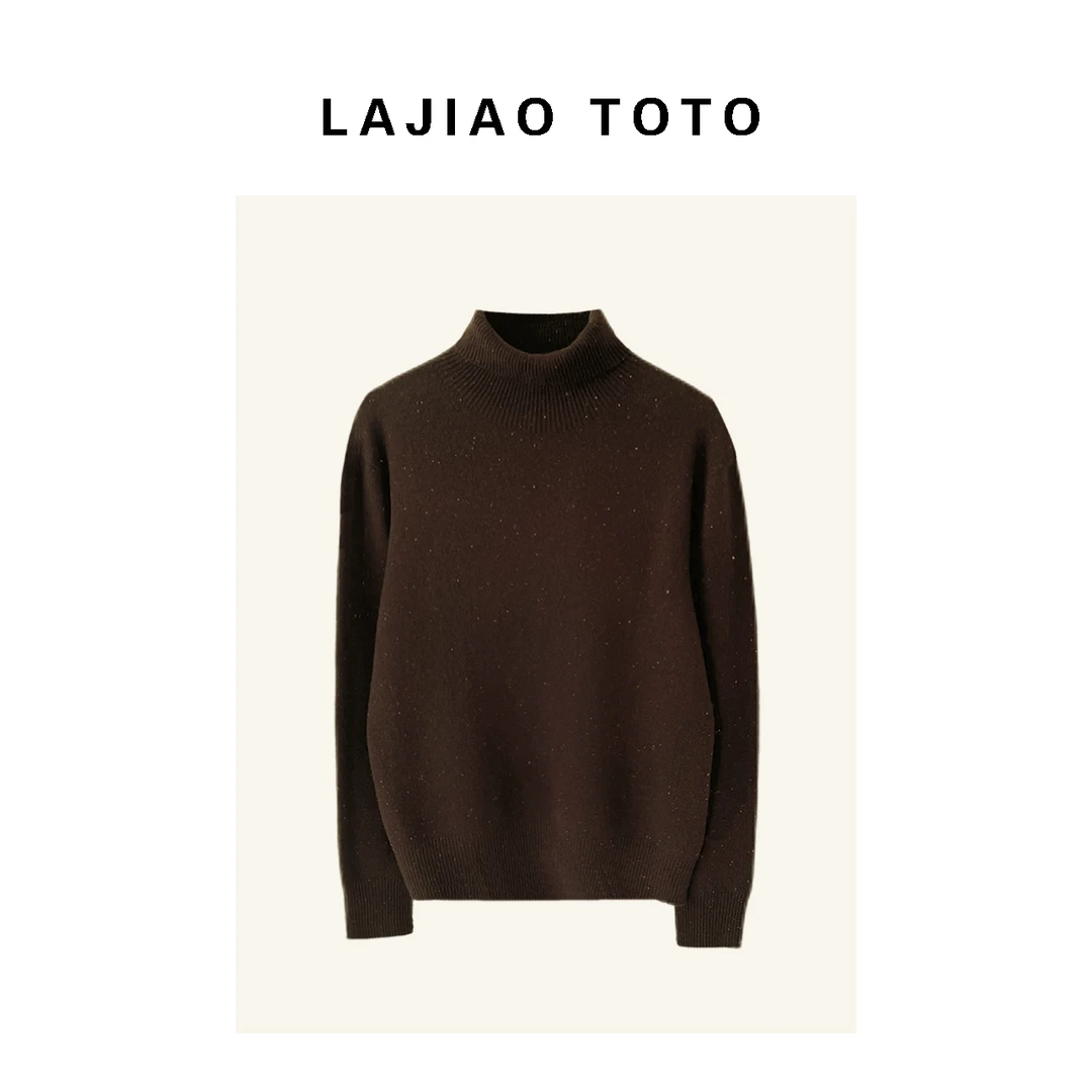 LAJIAO TOTO【雅丹满钻】套头宽松款休闲风立领长袖女羊毛衫#24705