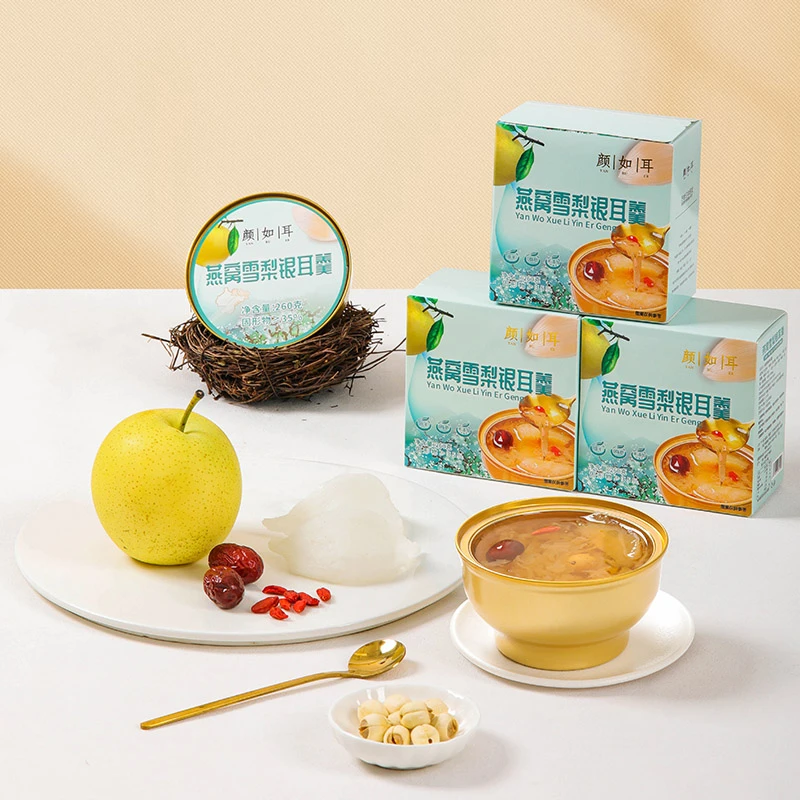 颜如耳鲜炖速食燕窝雪梨银耳羹即食燕窝雪梨莲子红枣冰糖枸杞羹露