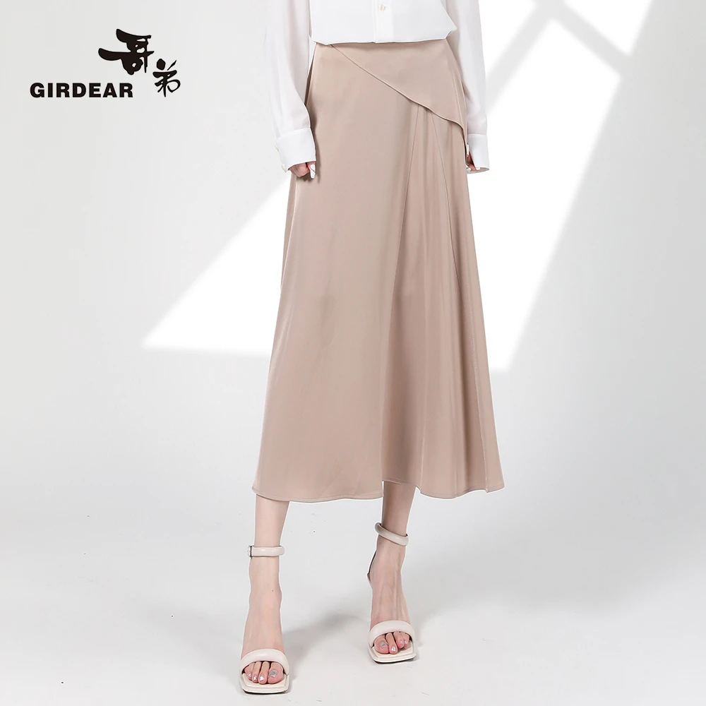 GIRDEAR/哥弟 夏季新款时尚百搭显瘦气质不规则女装半身裙1200353
