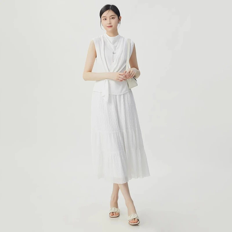 GIRDEAR/哥弟 气质中式罗马扭结无袖衬衫2025夏新款上衣女1301020