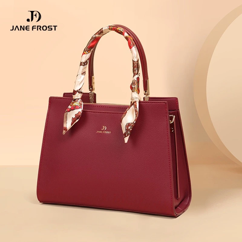 母亲节礼物中老年喜婆婆酒红色婚礼用包大容量手提包单肩斜红色