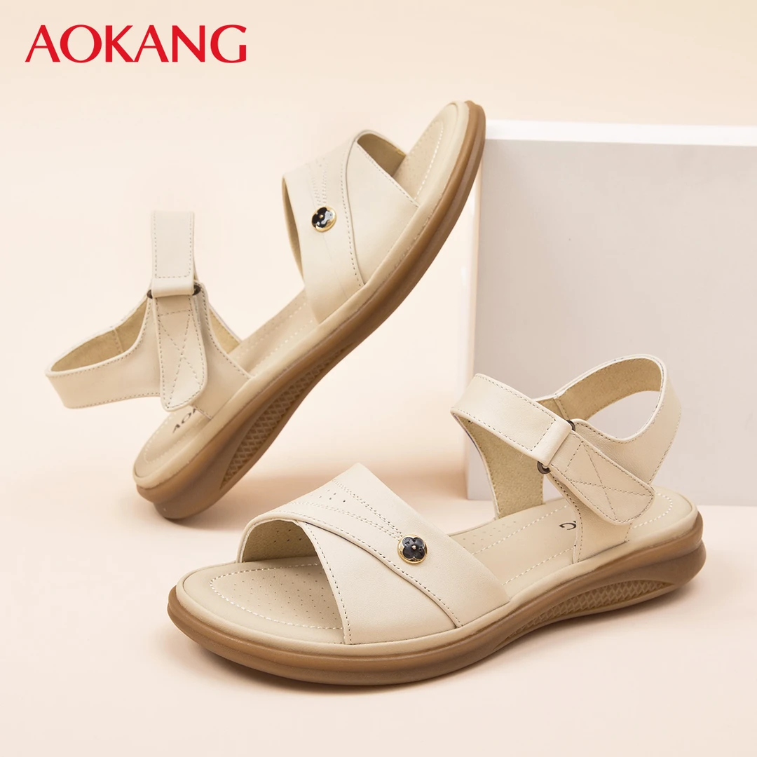 Aokang/奥康时尚凉鞋夏季新款舒适中老年妈妈鞋防滑百搭女鞋