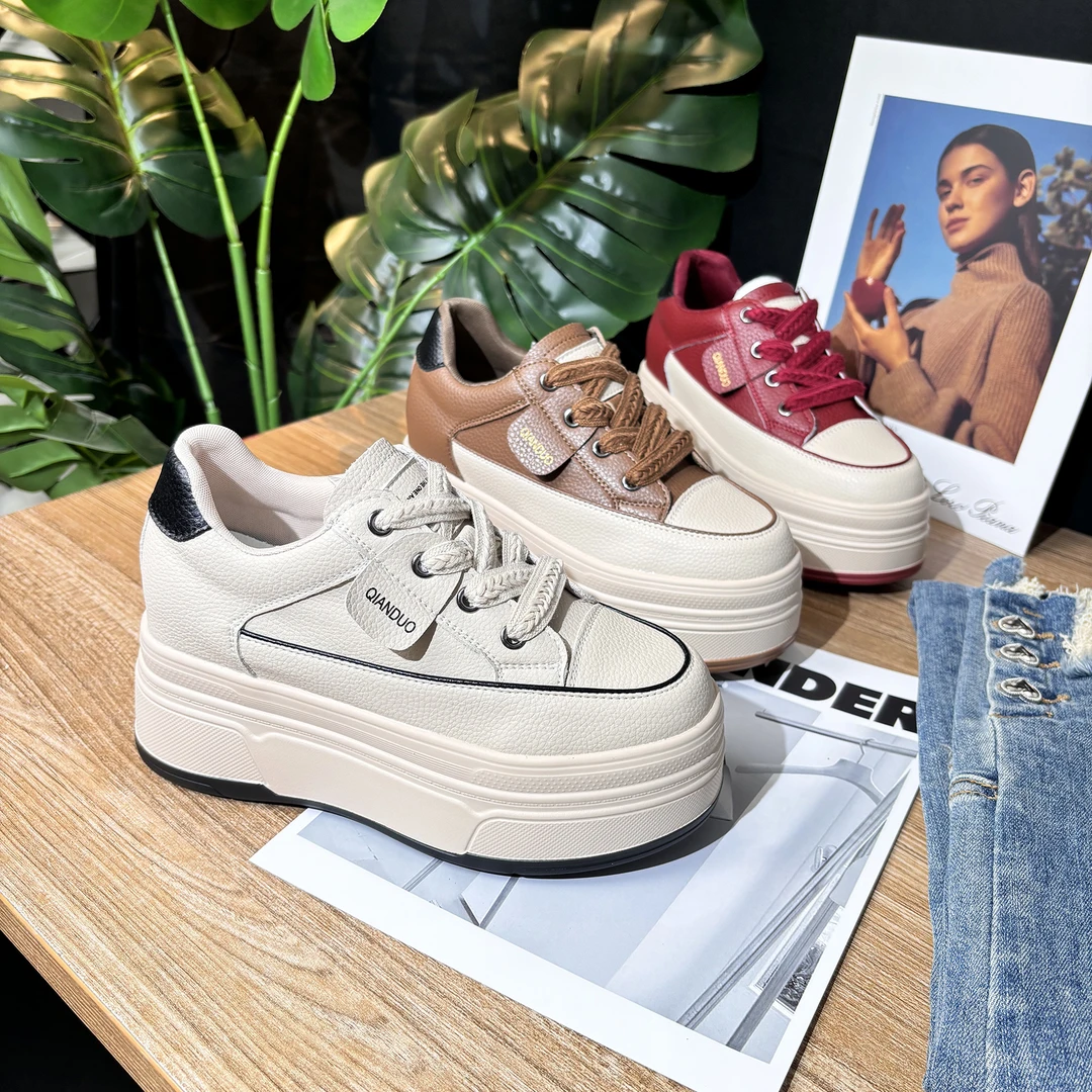 【9公分】2024新款秋冬款复古增高小白鞋百搭简约防滑运动休闲板鞋