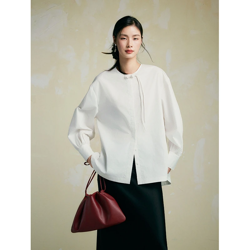 【初棉】DRDB雅韵新中式盘扣衬衫长袖休闲时尚秋季纯色357604001