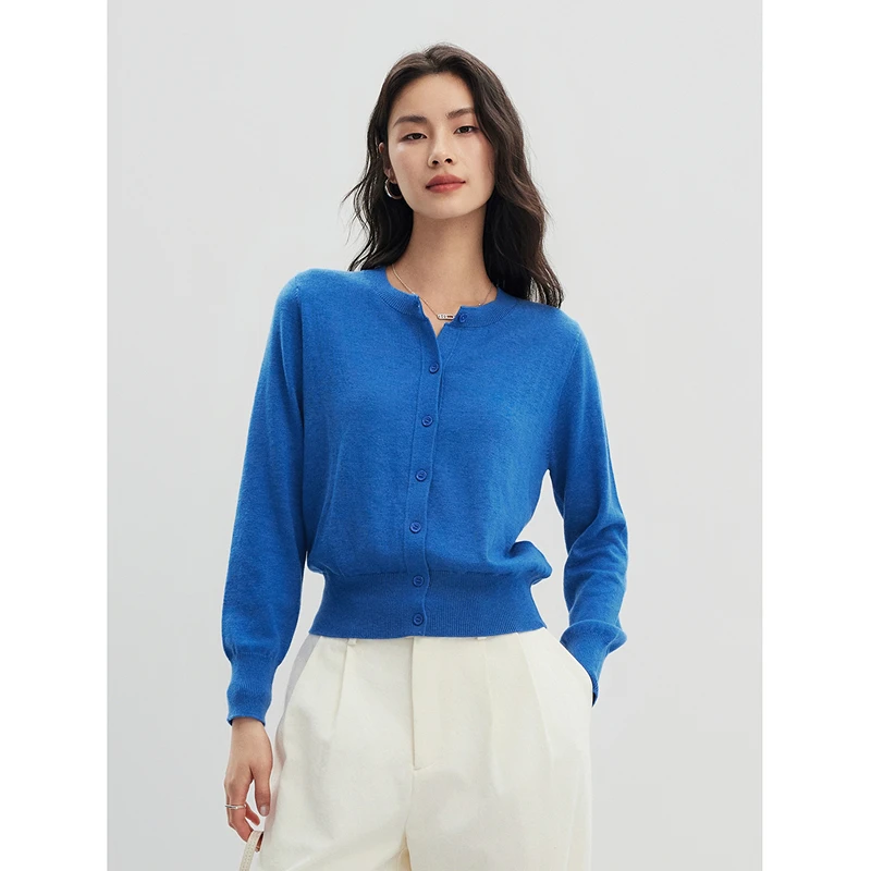 初棉【DRDB】实穿小开衫叠穿圆领经典针织衫346635044