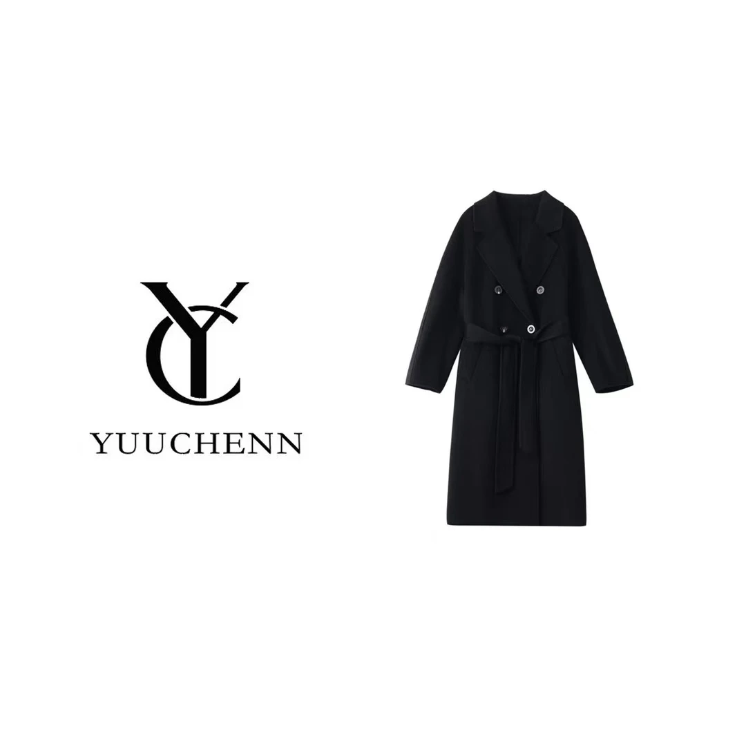 【YUUCHENN】新款双面大衣女中长款高端-801