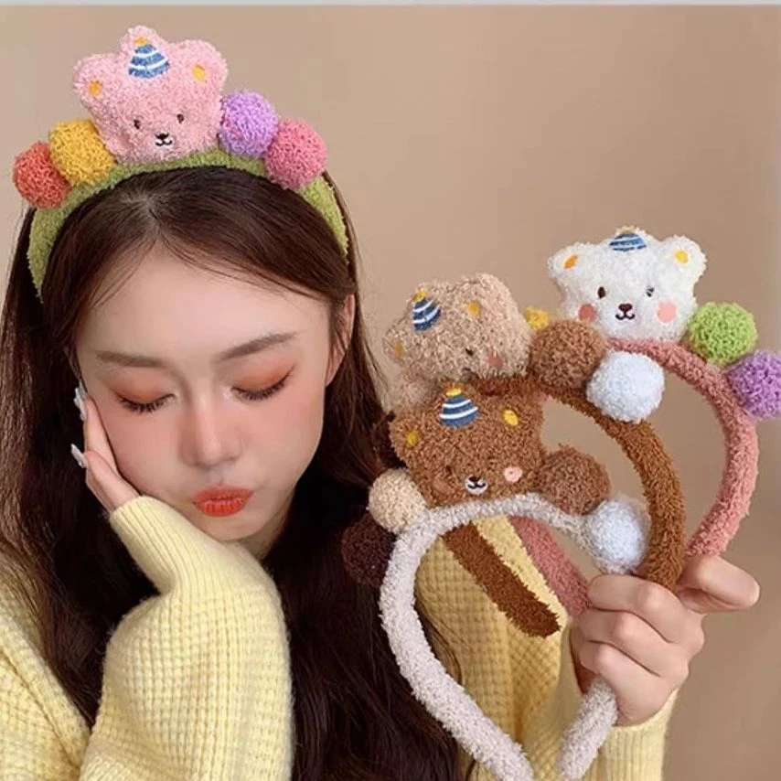 可爱卡通洗脸发箍少女压发防滑网红头箍化妆敷面膜束发带发卡头饰