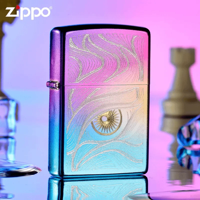 zippo打火机秋水含睛幻彩渐变紫红男友礼物煤油正品防风原装DYJ1
