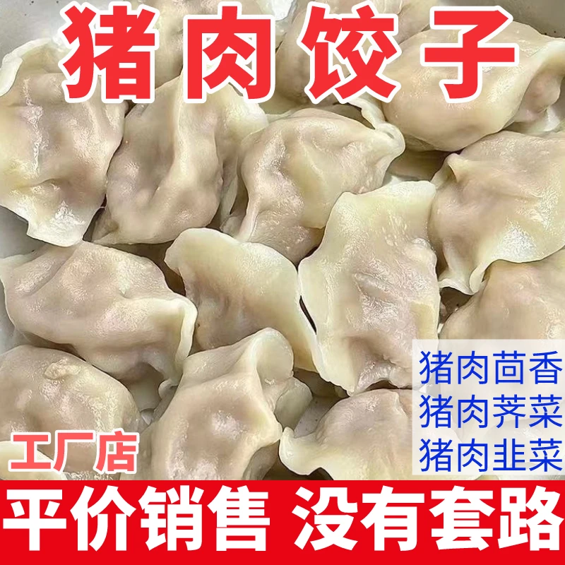 山东手工大馅水饺速食饺子儿童早餐猪肉韭菜馅素馅速冻饺子可批发