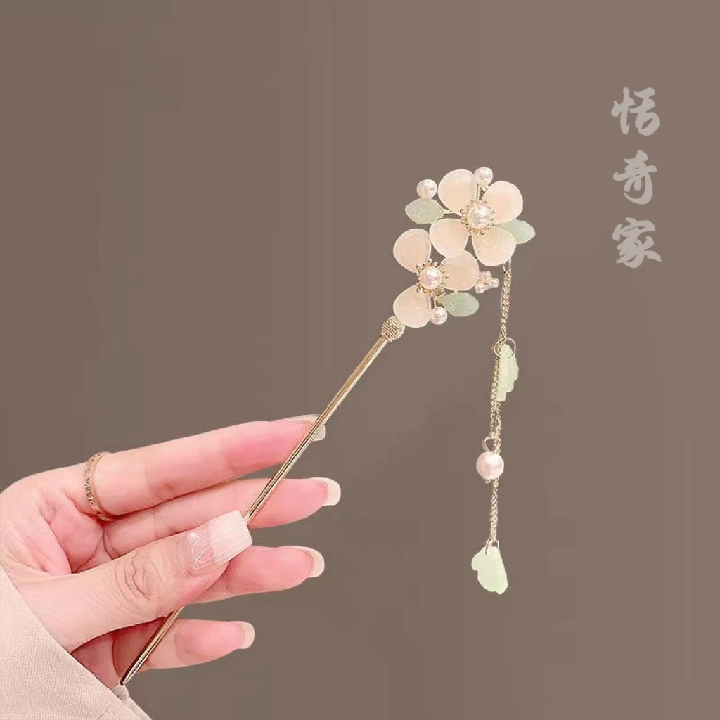 恬奇家 “幸运和希望”三叶草四叶草金属发簪发饰气质超仙高级感