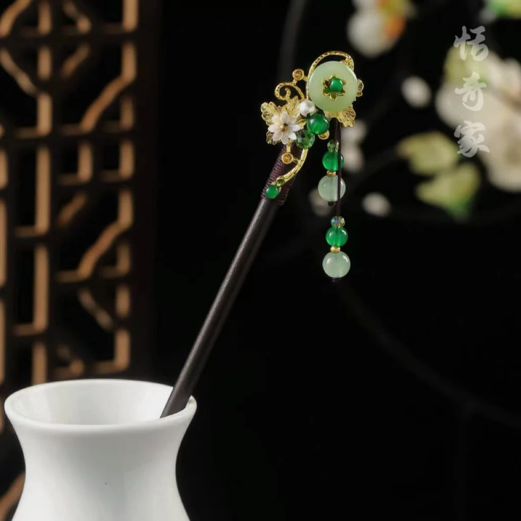 恬奇家 古风发簪春风化雨步摇流苏高级简约女盘发簪子