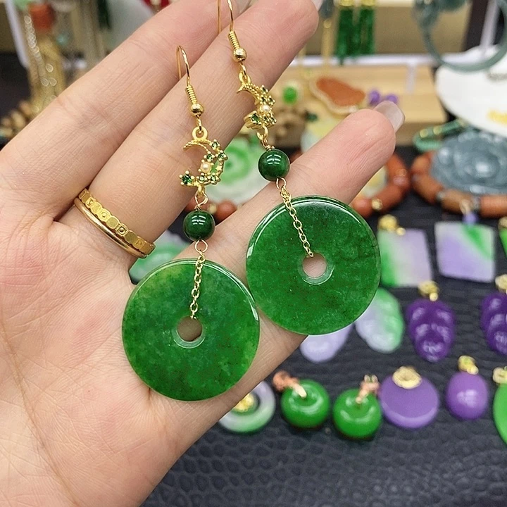 翡翠耳饰14K金镶嵌耳坠84