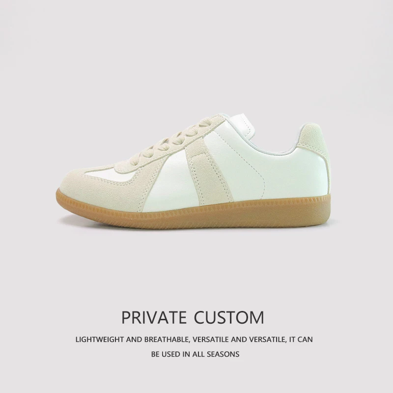 经典头层牛皮小众百搭徳训鞋女潮流舒适休闲低帮小白鞋平底运动鞋