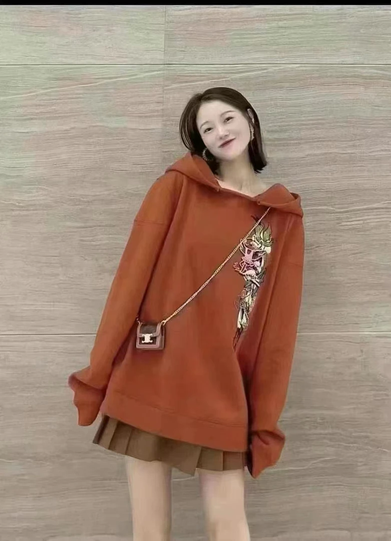 阿家宽松连帽加绒卫衣女秋冬新款休闲（不退换）5300765