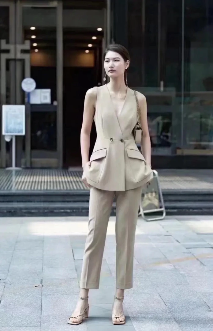 阿家时尚轻熟职业通勤西装马甲（不退换）5400446