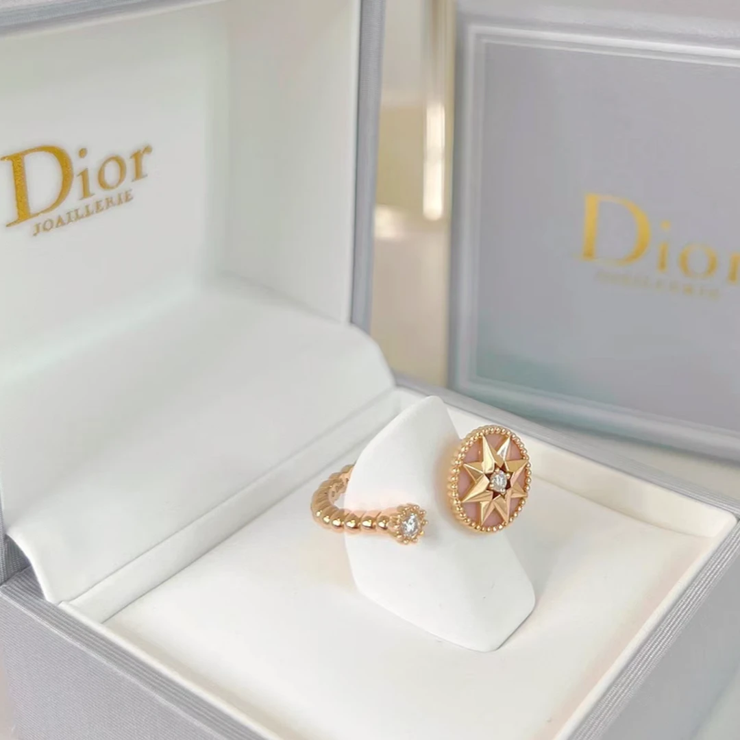 99新 DIOR/迪奥 小花6欢 八芒星罗盘  戒指 53