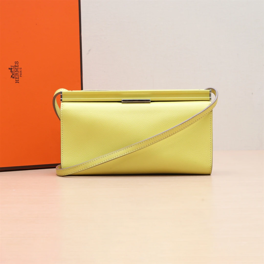 99新 Hermes/爱马仕 【小花Han】Clic -H 21 柠檬黄 EC皮 D刻包